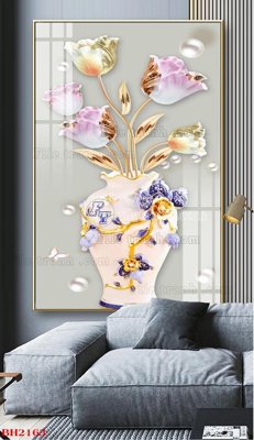 Download file File tranh bình hoa B2163 (gốc) in mica ốp bếp