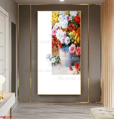 File in ấn File tranh bình hoa B2191 chuyên nghiệp