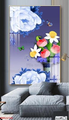 Hình ảnh gốc File tranh bình hoa B2210 (để in khổ lớn)