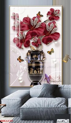 Tải file File tranh bình hoa B2237 (gốc) chủ đề hoa sen