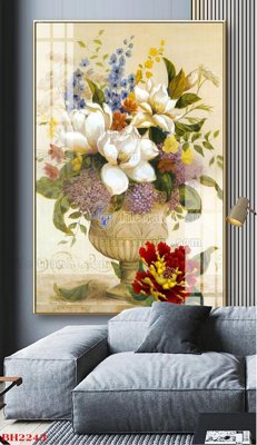 File in lụa File tranh bình hoa B2243 (tân cổ điển) File tranh bình hoa B2243