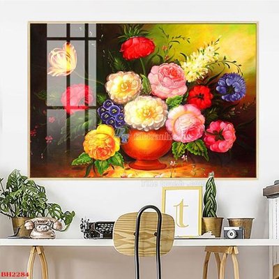 File ảnh File tranh bình hoa B2284 (gốc) in Hiflex