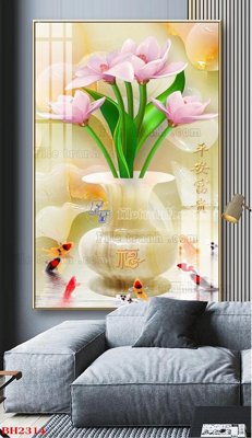 File ảnh File tranh bình hoa B2314 (gốc) in quảng cáo ngoài trời
