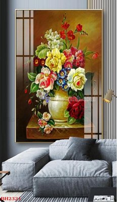 Download file gốc File tranh bình hoa B2321 (in lụa) cao cấp