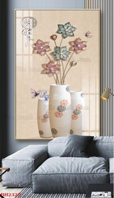 File in ấn File tranh bình hoa B2329 (bản gốc) sắc nét