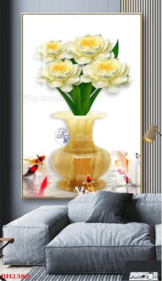 File in ấn File tranh bình hoa B2380 (bản gốc) sắc nét