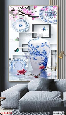 File in trần File tranh bình hoa B2403 (bản gốc) 5D