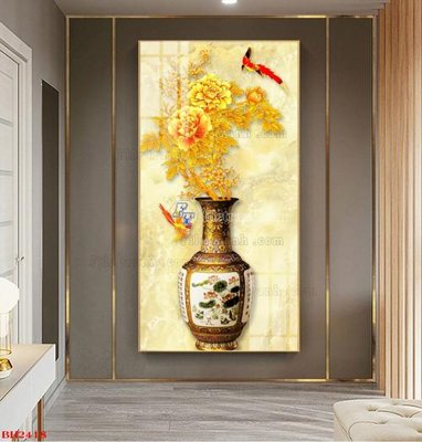 File gốc File tranh bình hoa B2418 (ảnh chi tiết) để in ấn