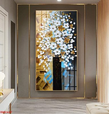 File gốc File tranh bình hoa B2427 (in tráng gương) ốp tường