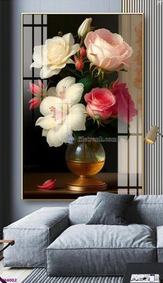 Download file ảnh gốc File tranh bình hoa 5D hoa đẹp BH4002 để in ấn