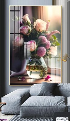 Tải về hình ảnh gốc File tranh bình hoa 5D hoa đẹp BH4024 sắc nét