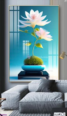 File gốc File tranh bình hoa 5D hoa đẹp BH4031 (in tráng gương) sang trọng