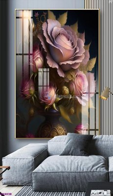 File gốc File tranh bình hoa 5D hoa đẹp BH4038 (phong cách) cổ điển