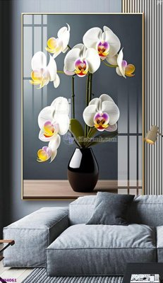 File tranh PSD File tranh bình hoa 5D hoa đẹp BH4061 chất lượng cao