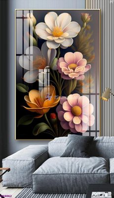 File in trần File tranh bình hoa 5D hoa đẹp BH4062 (bản gốc 3D) sống động