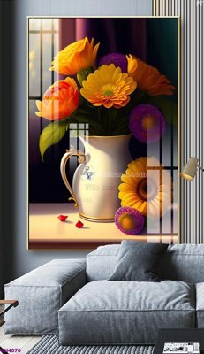 File in trần File tranh bình hoa 5D hoa đẹp BH4070 (bản gốc) 5D