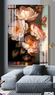 File in trần File tranh bình hoa 5D hoa đẹp BH4077 (bản gốc) mây trời