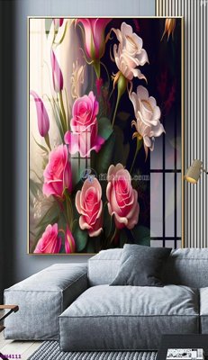 File tranh File tranh bình hoa 5D hoa đẹp BH4111 (bản gốc) treo phòng ăn