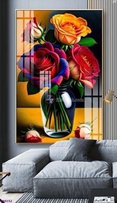 File in mica File tranh bình hoa 5D hoa đẹp BH4152 (bản gốc) sắc sảo