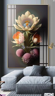 File tranh ảnh gốc File tranh bình hoa 5D hoa đẹp BH4167 dùng cho in khổ lớn