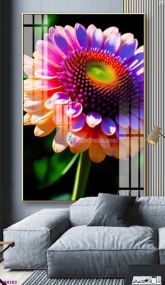 File gốc File tranh bình hoa 5D hoa đẹp BH4183 (in tráng gương) sang trọng