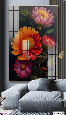 File gốc File tranh bình hoa 5D hoa đẹp BH4191 (cho in ấn) độc quyền