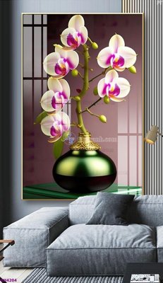 File gốc File tranh bình hoa 5D hoa đẹp BH4204 (ảnh chi tiết) để in trần