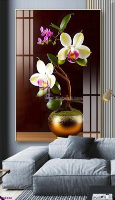 File gốc File tranh bình hoa 5D hoa đẹp BH4234 (vector) cho in ấn