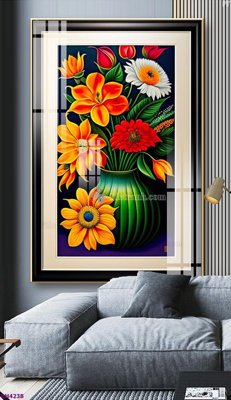 File in trần File tranh bình hoa 5D hoa đẹp BH4238 (bản gốc) trời sao