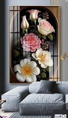 Download file File tranh bình hoa 5D hoa đẹp BH4247 (chuẩn in) File tranh bình hoa 5D hoa đẹp BH4247