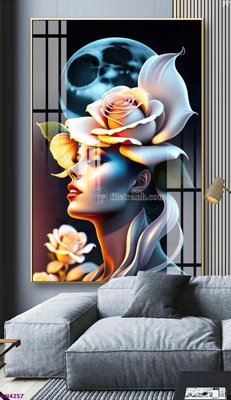 File PSD File tranh bình hoa 5D hoa đẹp BH4257 (bản gốc) đã tách nền