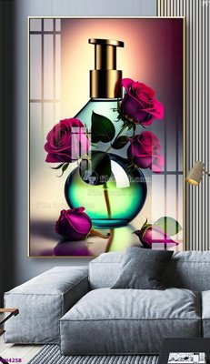 Ảnh gốc File tranh bình hoa 5D hoa đẹp BH4258 (độ nét cao) in tráng gương