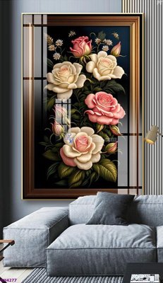 File tranh File tranh bình hoa 5D hoa đẹp BH4277 (ảnh gốc) in trần xuyên sáng