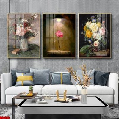 File tranh File tranh bộ 3 bình hoa phong cách cổ điển BH6026 (file gốc) chuẩn màu in