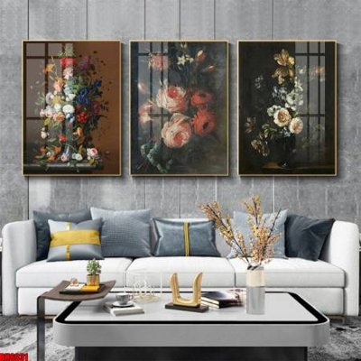 File tranh in mica File tranh bộ 3 bình hoa phong cách cổ điển BH6031 (độ phân giải cao)
