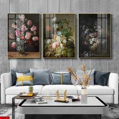 Tải file File tranh bộ 3 bình hoa phong cách cổ điển BH6040 (PSD) cho in tranh kính