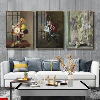 Tải file File tranh bộ 3 bình hoa phong cách cổ điển BH6065 (ảnh gốc) in gạch 3D