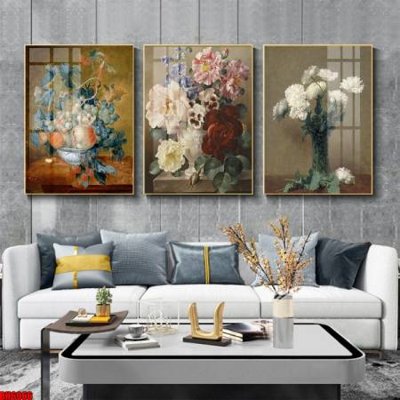 File tranh File tranh bộ 3 bình hoa phong cách cổ điển BH6066 (ảnh gốc) độc quyền