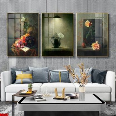 File ảnh File tranh bộ 3 bình hoa phong cách cổ điển BH6107 (gốc) trang trí khách sạn