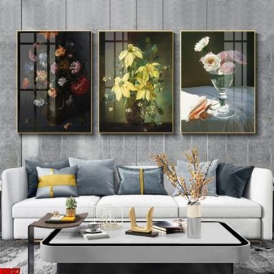 File tranh File tranh bộ 3 bình hoa phong cách cổ điển BH6127 (gốc) in trên kính