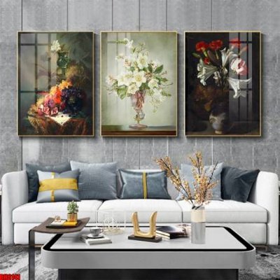 Download file File tranh bộ 3 bình hoa phong cách cổ điển BH6141 (gốc) in mica bàn thờ