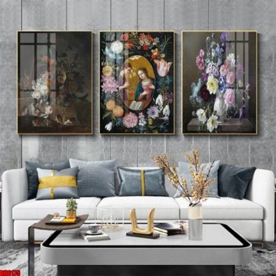File tranh File tranh bộ 3 bình hoa phong cách cổ điển BH6175 (bản gốc) treo phòng ăn