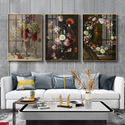 File tranh File tranh bộ 3 bình hoa phong cách cổ điển BH6177 (bản gốc) trang trí văn phòng