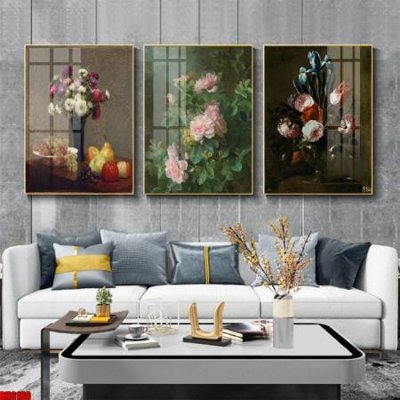 File gốc File tranh bộ 3 bình hoa phong cách cổ điển BH6186 (trang trí) cho phòng khách