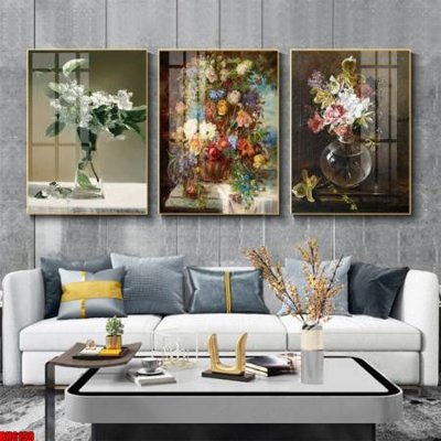 File gốc File tranh bộ 3 bình hoa phong cách cổ điển BH6198 (in 3D) nghệ thuật