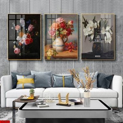 File gốc File tranh bộ 3 bình hoa phong cách cổ điển BH6200 (in mica) làm quà tặng