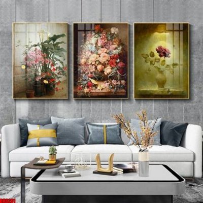 Tải file File tranh bộ 3 bình hoa phong cách cổ điển BH6201 (ảnh gốc) in gạch 3D