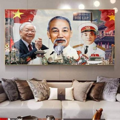 File gốc File in tranh bác hồ chất lượng cao BH8021 (in lụa) họa tiết 3D