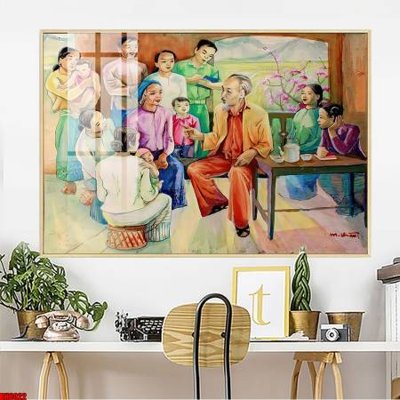 File tranh File in tranh bác hồ chất lượng cao BH8022 (bản gốc) treo phòng ăn