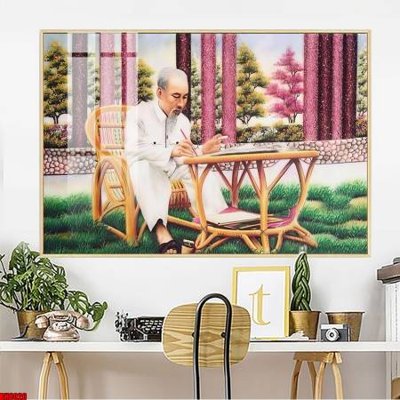 File gốc File in tranh bác hồ chất lượng cao BH8026 (in mica) cắt laser